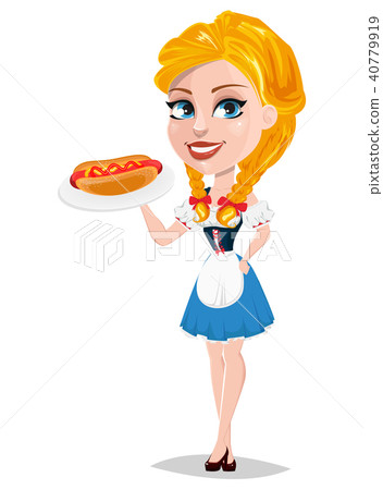 Oktoberfest vector illustration with redhead girl Oktoberfest vector illustration with redhead girl 40779919