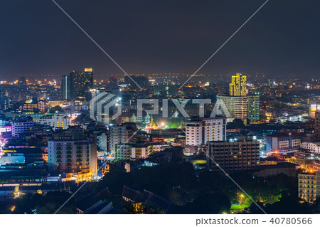 Pattay cityscape view at night, Thailand Pattay cityscape view at night, Thailand 40780566