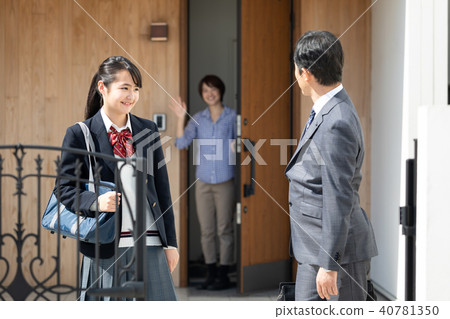 A daughter going to school and a father going to work A daughter going to school and a father going to work 40781350