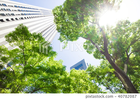 許多綠色辦公室街道風景 許多綠色辦公室街道風景 40782087