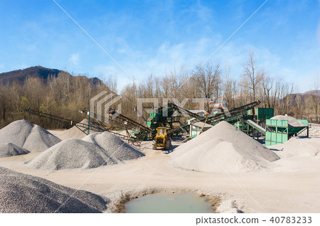 Gravel aggregate extraction. Quarry. Gravel aggregate extraction. Quarry. 40783233