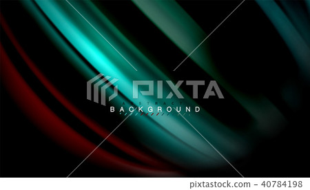 Abstract wave lines fluid rainbow style color stripes on black background Abstract wave lines fluid rainbow style color stripes on black background 40784198