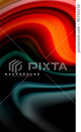 Abstract wave lines fluid rainbow style color stripes on black background Abstract wave lines fluid rainbow style color stripes on black background 40784256