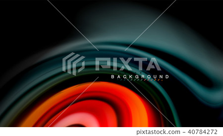 Abstract wave lines fluid rainbow style color stripes on black background Abstract wave lines fluid rainbow style color stripes on black background 40784272