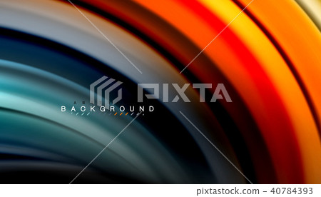 Abstract wave lines fluid rainbow style color stripes on black background 40784393