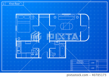 Architecture blueprint style house plan 40785173