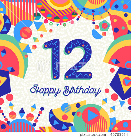 Twelve 12 year birthday party greeting card number 40785954