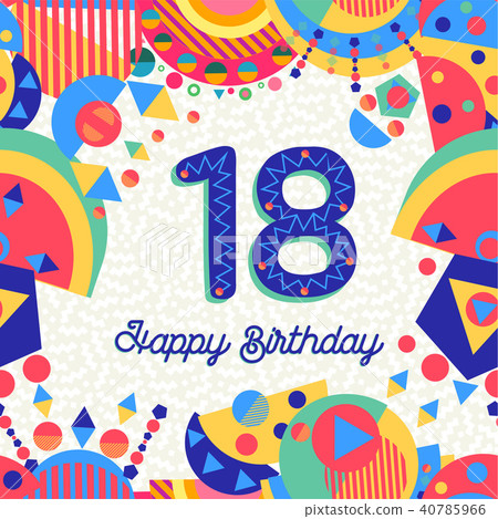 Eighteen 18 year birthday greeting card number Eighteen 18 year birthday greeting card number 40785966