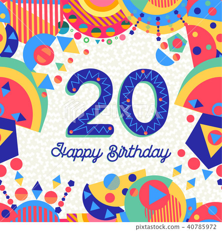 Twenty 20 year birthday greeting card number Twenty 20 year birthday greeting card number 40785972
