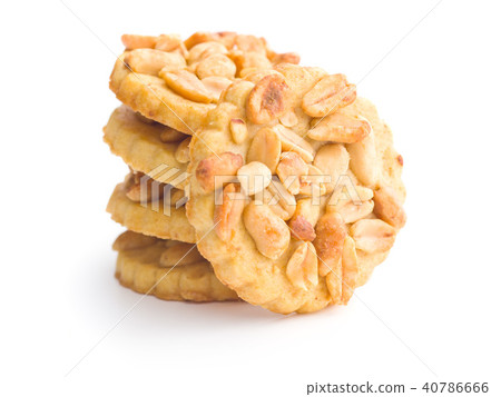 Sweet cookies with peanuts. 40786666