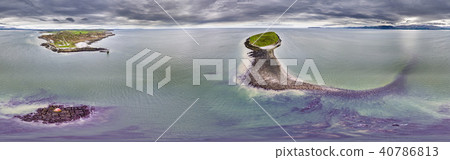 Aerial view of Penmon point lighthouse , Wales - United Kingdom 40786813