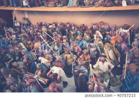 Decorative figurine on stall with decorations  40787215