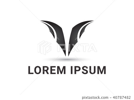 goat horn abstract logo design template 40787482