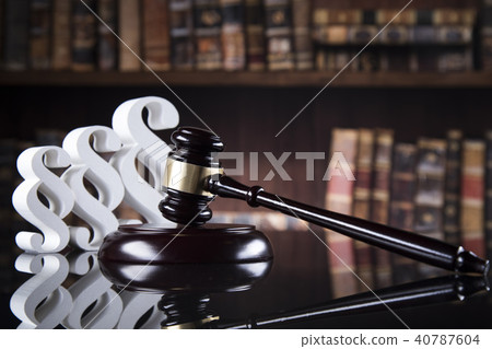 Mallet, Law, legal code and scales of justice  40787604