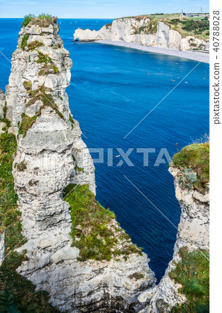 The famous cliffs at Etretat in Normandy, France 40788028