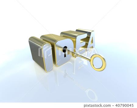 CG illustration idea key gold 40790045