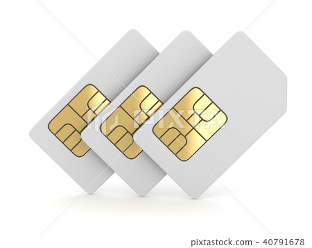 Three White Sim Card 40791678