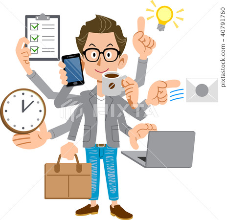 Creator-style men doing multitasking 40791760