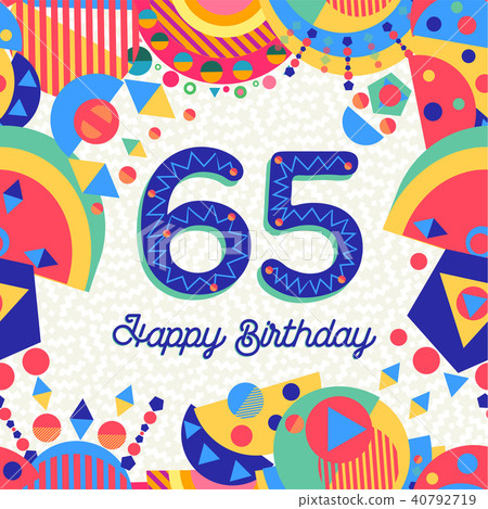 65 sixty five year birthday party greeting card 40792719