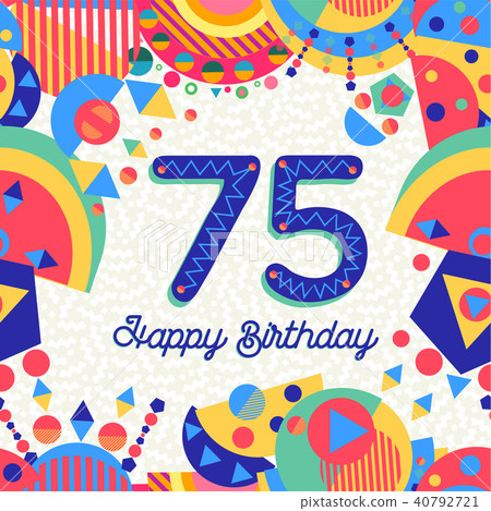 75 seventy five year birthday party greeting card 40792721