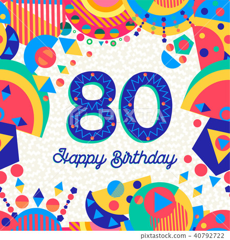 80 eighty year birthday party greeting card 40792722