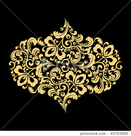 Golden vector pattern on a black background. - Stock Illustration ...