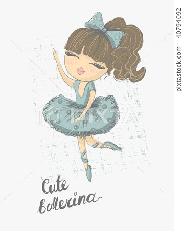 Prima ballerina. Surface design for kids . Vector graphic for children fashion clothing. Use for 40794092