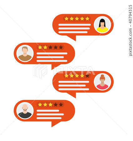 Rating app. Bubble speeches and avatars. Rating app. Bubble speeches and avatars. 40794315