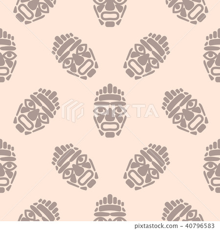 Hawaii tiki mask seamless simple pattern. Hawaii tiki mask seamless simple pattern. 40796583