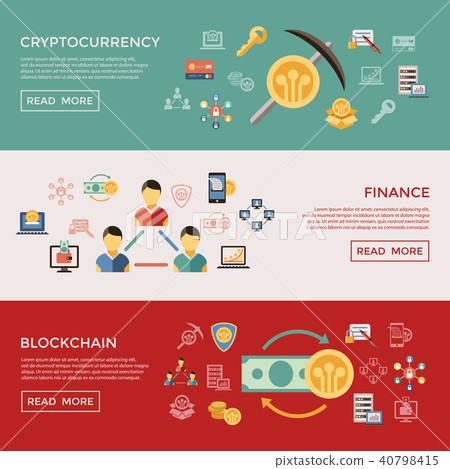 Digital vector line icons set blockchain pack - Stock Illustration ...