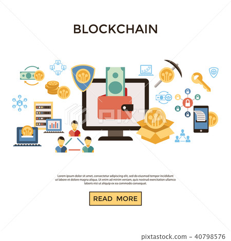 Digital vector line icons set blockchain pack - Stock Illustration ...