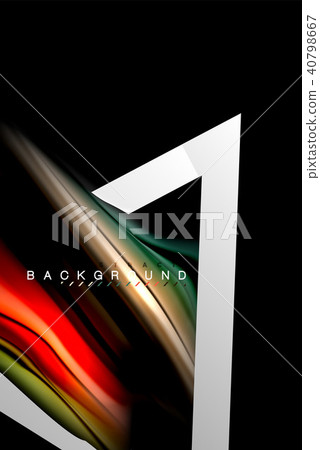 Liquid fluid colors holographic design with metallic style line shape Liquid fluid colors holographic design with metallic style line shape 40798667