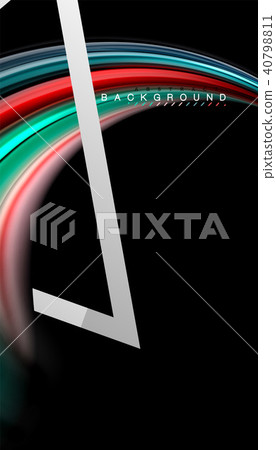 Liquid fluid colors holographic design with metallic style line shape 40798811