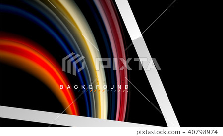 Liquid fluid colors holographic design with metallic style line shape 40798974