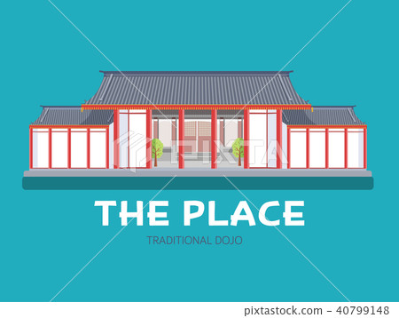 Japanese architecture house in design background 40799148