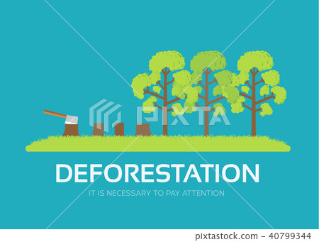 issue deforestation in flat design background  issue deforestation in flat design background  40799344