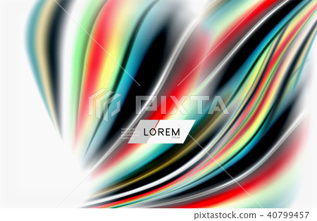 Rainbow color waves, vector blurred abstract background 40799457