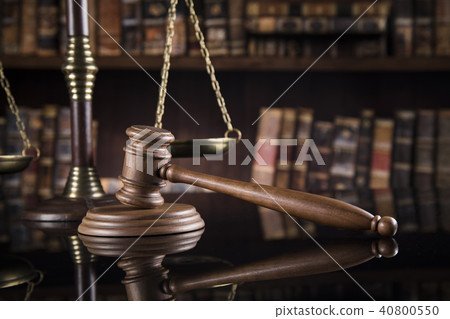 Justice concept, Court gavel,Law theme, mirror  40800550