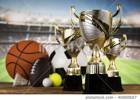 Trophy for champion, sport background 40800687