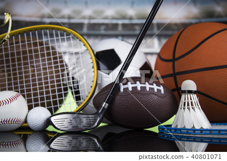 Sports balls with equipment Sports balls with equipment 40801071
