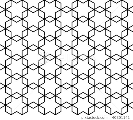 Seamless geometric pattern based  Kumiko ornament 40801141