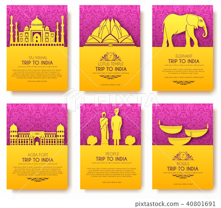 Set of Indian country ornament illustration concep 40801691