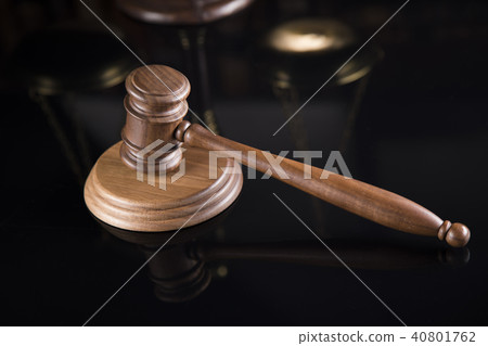 Justice concept, Court gavel,Law theme, mirror 40801762