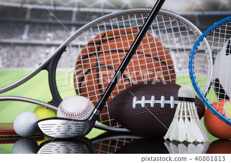 Group of sports equipment 40801813