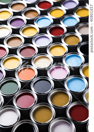 Collection of colored paints cans Collection of colored paints cans 40801857