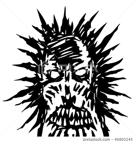 Dreadful demon face. Vector illustration. Dreadful demon face. Vector illustration. 40803245