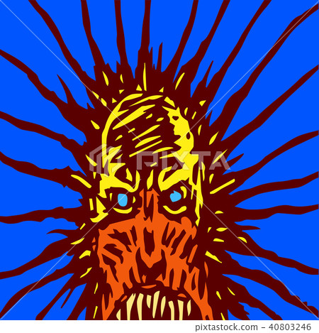 Screaming mask of monster. Vector 40803246