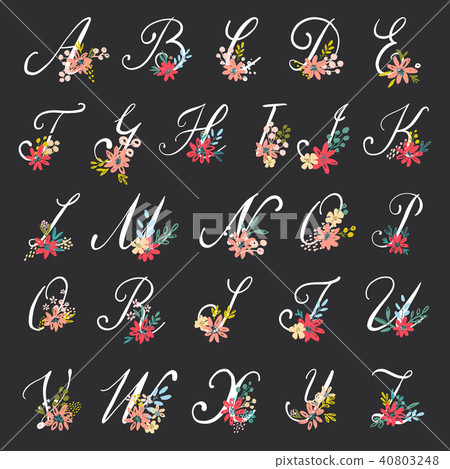 Beautiful floral letters 40803248