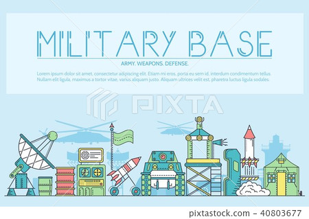 Thin line set of different rocket weapons  40803677