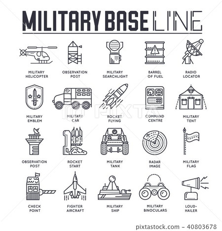 Thin line set of different rocket weapons Thin line set of different rocket weapons 40803678